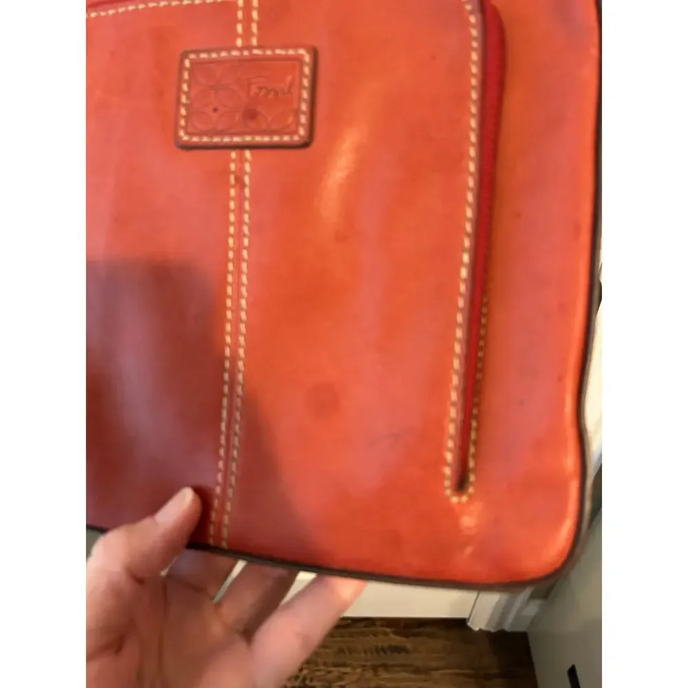 Fossil Vintage Red Crossbody Bag Leather